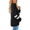 thumbnail image 6 of Duoif Fall Sweatshirts for Women, Women's Casual Striped Top - O-Neck Loose Sweatshirt Womens Sweatshirt Black L, 6 of 9