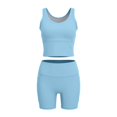 thumbnail image 4 of Uobin Women 2 Pieces Yoga Set High Waist Shorts For Running Fitness Gym Breathable Sweat Wicking Sportswear Activewear Exercise Performance Slim Fit Control Workout, 4 of 6