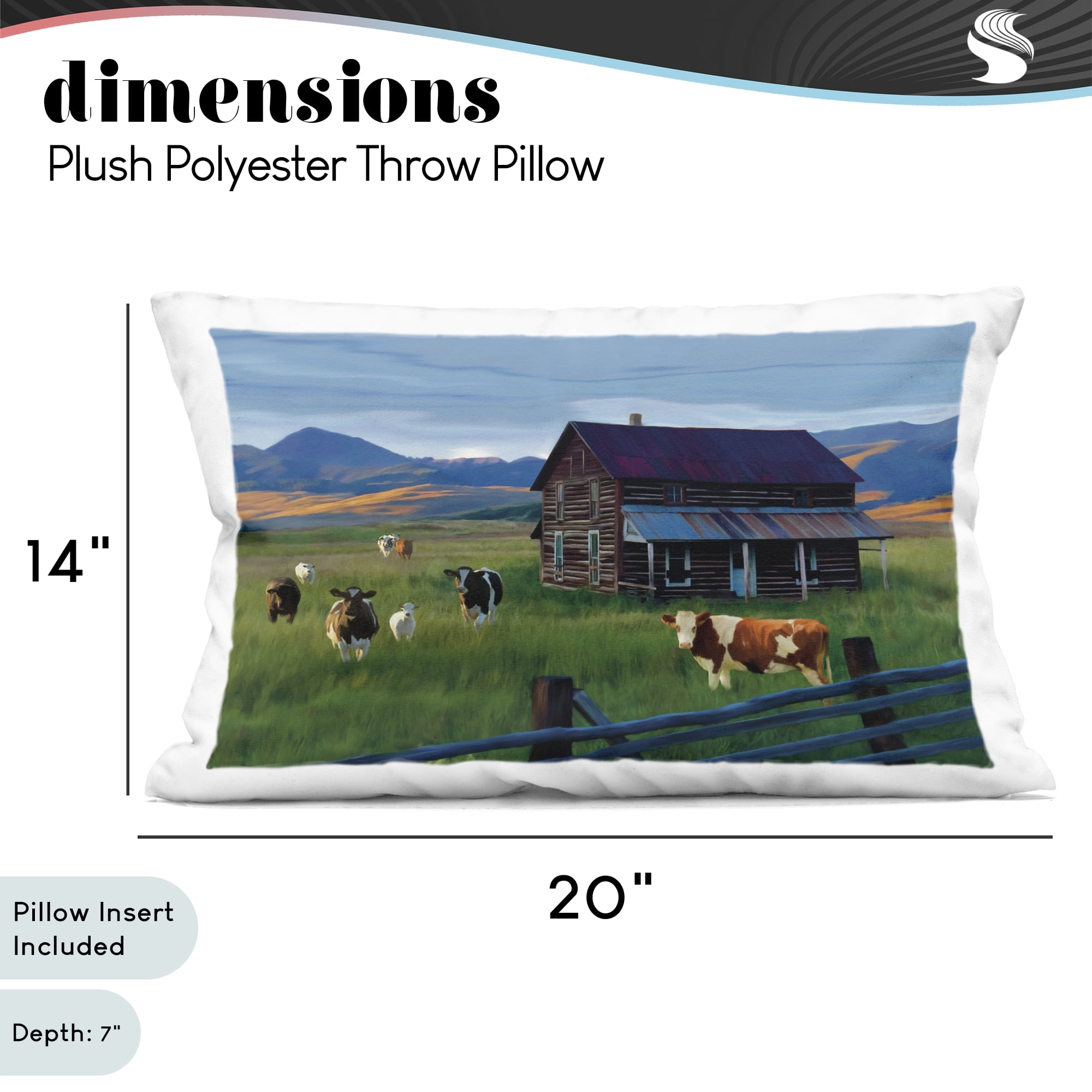 Stupell Industries Grazing Cattle at Solitary Cabin Decorative Printed Throw Pillow, design by Renel Peters
