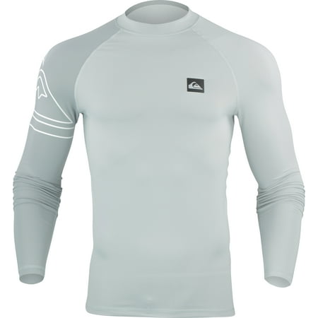 Quiksilver Mens Active LS Rashguard - Microchip Gray/White