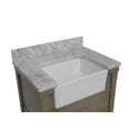 thumbnail image 4 of Charlotte 30" Farmhouse Bathroom Vanity with Weathered Gray Cabinet and Carrara Marble Top, 4 of 6
