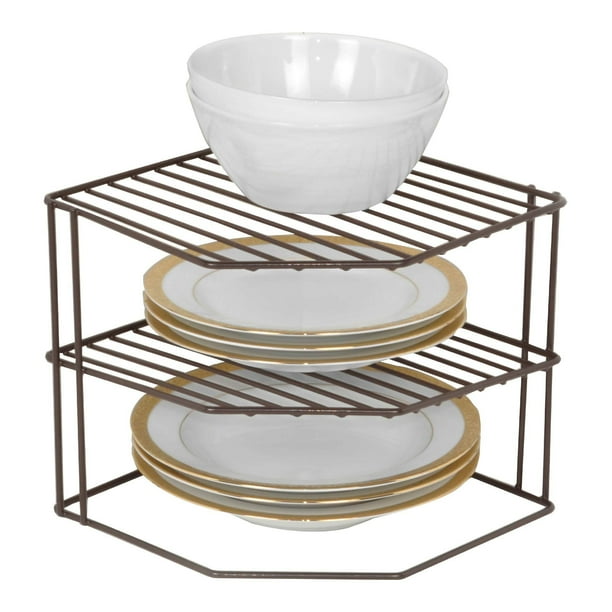 Smart Design 3Tier Kitchen Corner Shelf Rack Steel Metal Frame