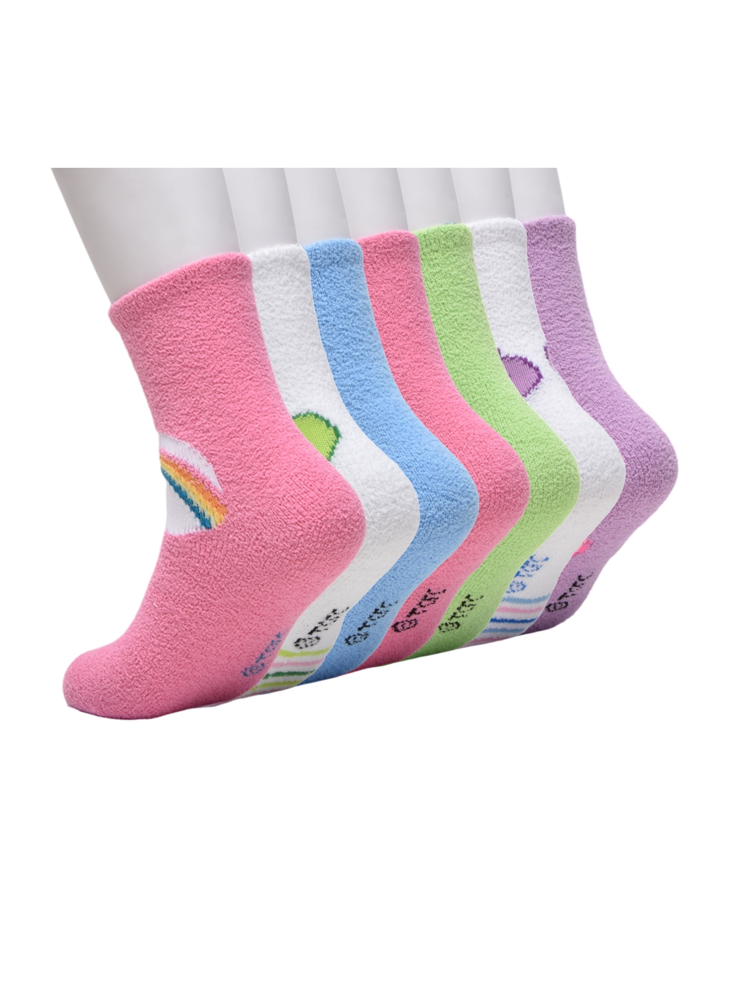 Cloudco Care Bears Womens 7-Pack Box Set Low Cut Cozy Socks, Shoe Size 4-10