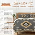 thumbnail image 6 of Grey Tribal Geometric Bedding Duvet Cover Set Full Size 4 Pieces Vintage Boho Native Abstract Bedding Set with Zipper Closure, 1 Comforter Cover 86x86 Inches 1 Flat Sheet & 2 Pillow Cases, 6 of 7