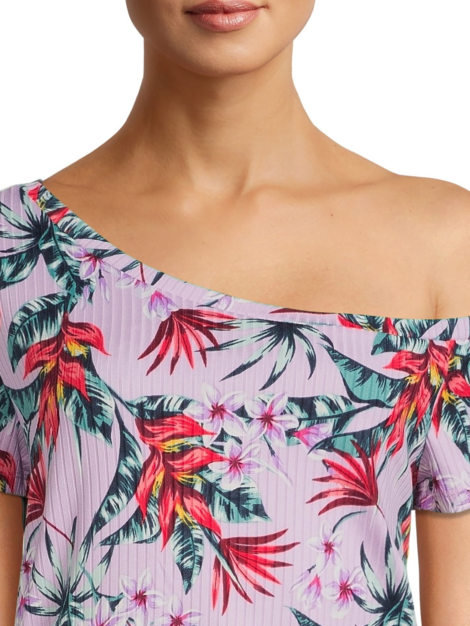 Secret Treasures Women's Off The Shoulder Tee and Pants Lounge Set, 2-Piece