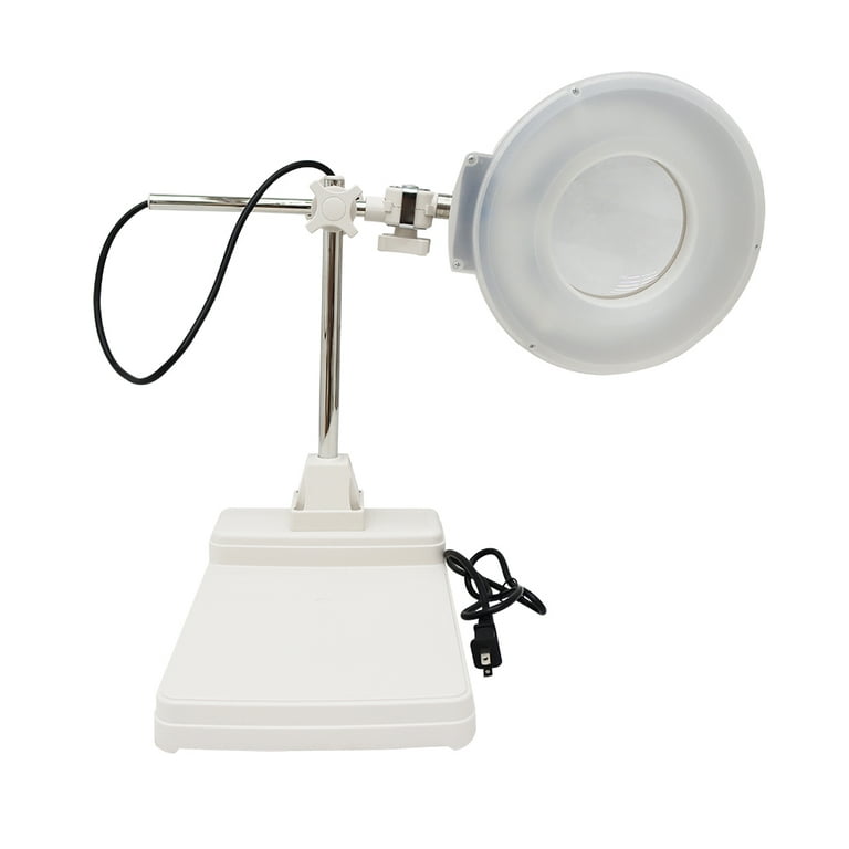 TECHTONGDA 20X Benchtop LED Magnifier Cross Holder White Glass Lens Lamp  Magnifying lamp Table Magnifier Lamp Read Repair Tool 