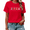 2-Red, variant on UNISHE Women's Red Bookish Silly Goose Reading Graphic Short Sleeve T-Shirt Cotton Crewneck Top