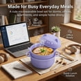 thumbnail image 7 of Ramen Noodle Bowl Set with Strainer Lid – Cute Pig Wheat Straw Microwave Safe Container, Includes Spoon, Chopsticks & Fork, for Dorm, Office, Quick Meals, Pasta, Salad, 7 of 7
