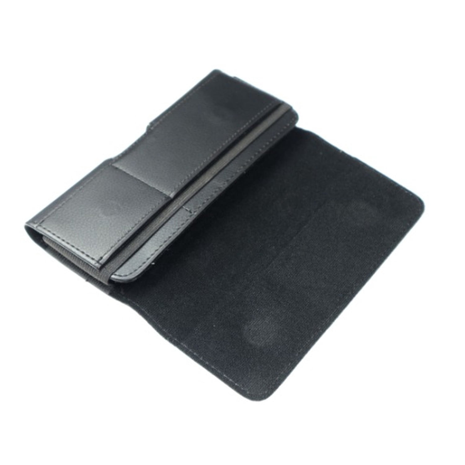 EVO Horizontal Leather Phone Holder with Classic Texture 6" - Black