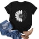 thumbnail image 3 of Gibobby Blusas Termicas Dama Camiseta de verano de girasol para mujer, blusa holgada de talla grande, camisetas casuales gráficas de manga corta para chica（Negro， XL), 3 of 5