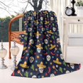 thumbnail image 2 of Navy Mexican Skull Pattern Blanket,Comfortable Soft Flannel Throw Blanket,All Season,Warm Lightweight Blankets for Sofa Bed Couch Living Room Chair,60"x80", 2 of 4