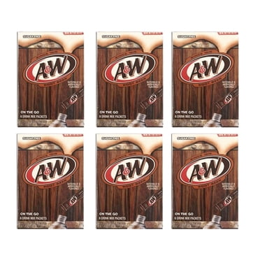 A&W Root Beer Soda Powder, Singles To Go Drink Mix, 6-0.53oz Packets