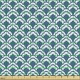 thumbnail image 2 of Ambesonne Blue Fabric by the Yard Upholstery, Chinese Traditional Tile, 1 Yard, Blue White, 2 of 5