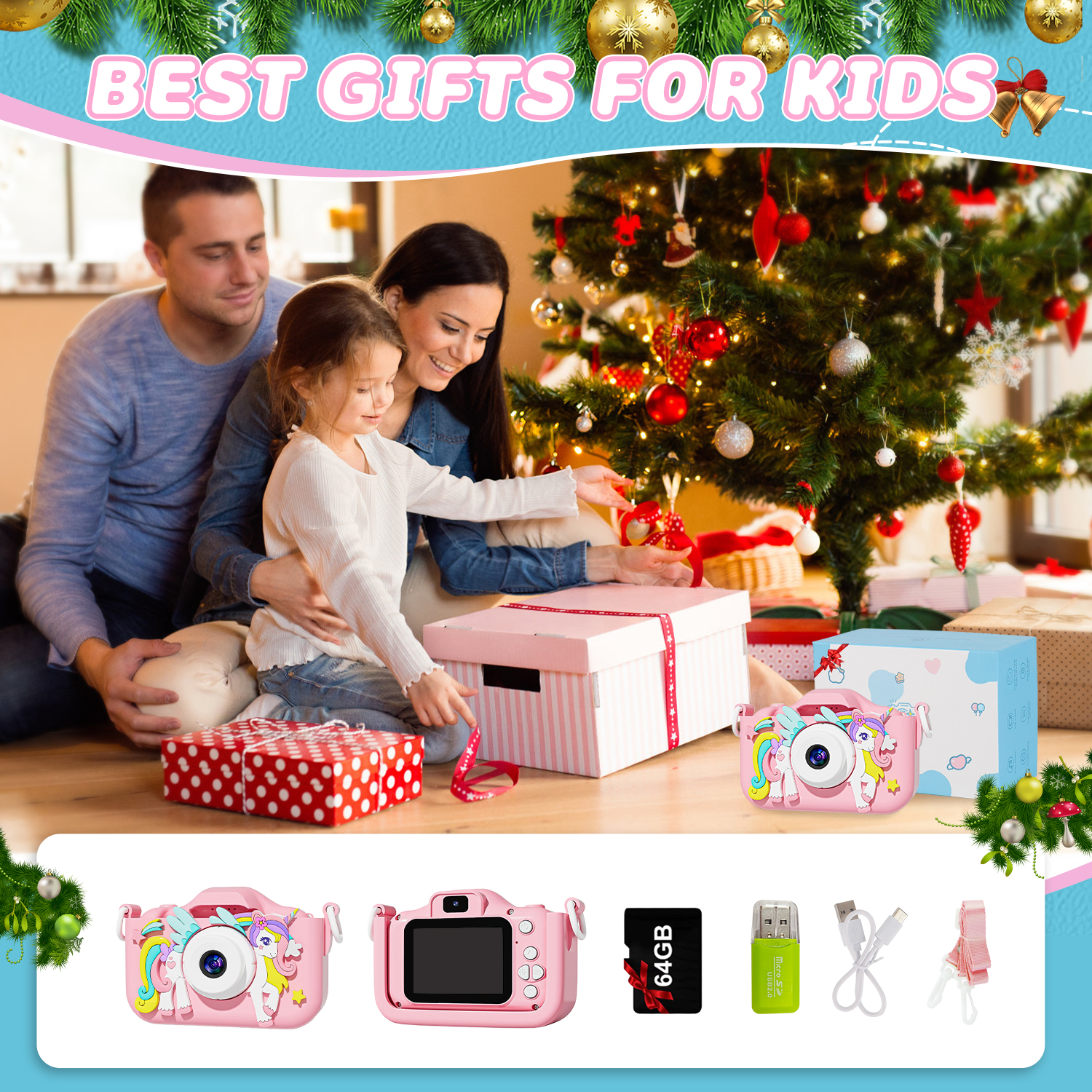 Inadays Kids Instant Print Digital Camera 1080P Pink Unicorn photo 6