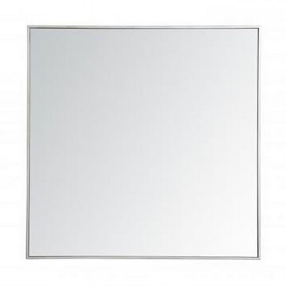 36 in. Metal Frame Square Mirror in Silver - 35.25 x 71.25 x 0.16 in.