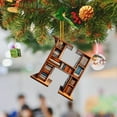 thumbnail image 2 of 26 Letters Christmas Tree Ornament - Book Lover Letter Shaped Bookshelf Pendant, 2D Acrylic Mini Bookish Decor for Xmas Tree Door Window Decoration, 2 of 9