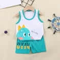 thumbnail image 2 of UAYOTSE Toddler Boys Baby Children's Cartoon Printed Vest Set Boys' Shorts Summer Cotton Girls' Summer Clothes Two Piece Set,Sizes 6-12 Months, 2 of 4