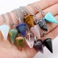 thumbnail image 1 of Happy date Hexagonal Chakra Crystal Bullet Shape Gemstone Pendant Necklaces Pointed Quartz Stone Chain Necklaces Artificial Stone, 1 of 2
