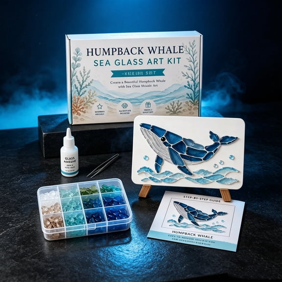 DIY Sea Glass Art Kit, Resin-Beach Frame Making with Glass Tiles and Instructions Ocean Wall Decor Complete Resin Art Kit for Adult & Beginners