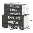 thumbnail image 4 of DecMode Black Canvas Decorative Box with White Explore, Dream, Discover Text, 2 Count, 4 of 23