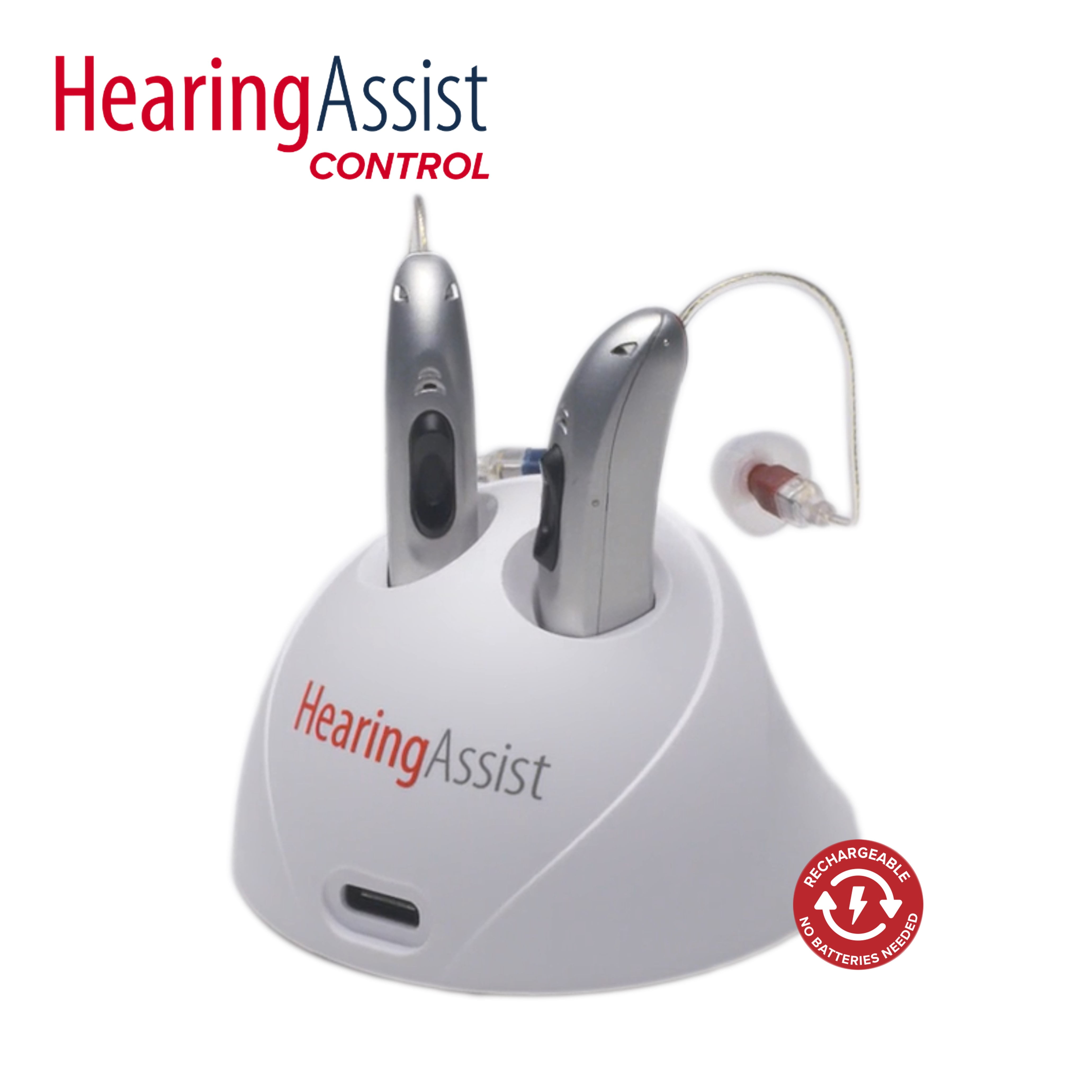 HearingAssist CONTROL Rechargeable RIC Bluetooth Silver kit (2pc