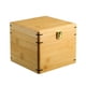 thumbnail image 4 of Caja de almacenamiento de madera, caja de almacenamiento decorativa de bambú, madera natural con hebilla de metal S, 4 of 9