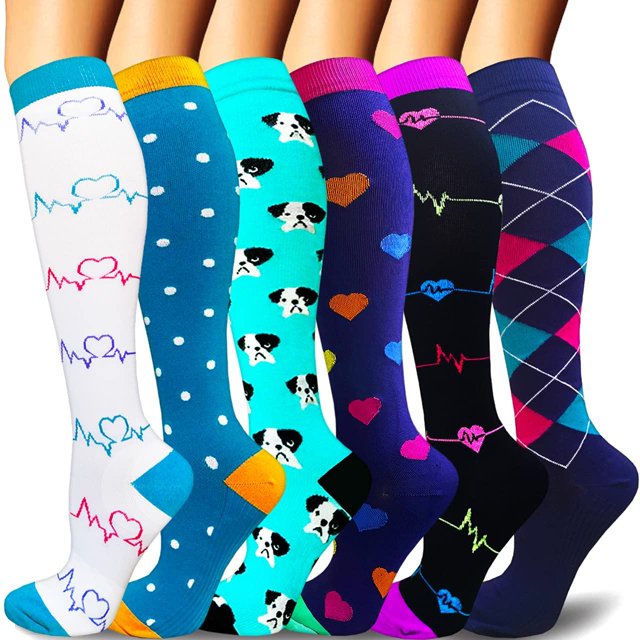 Chaussettes de Compression Femmes & Hommes 20-30mmHg - Meilleur Soutien pour la Course, le Sport, la Randonnée, les Voyages en Avion, la Circulation