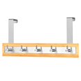 thumbnail image 1 of ToiletTree Products Bamboo Wood & Stainless Steel Over The Door Towel Rack, 5 Hooks, 1 of 1