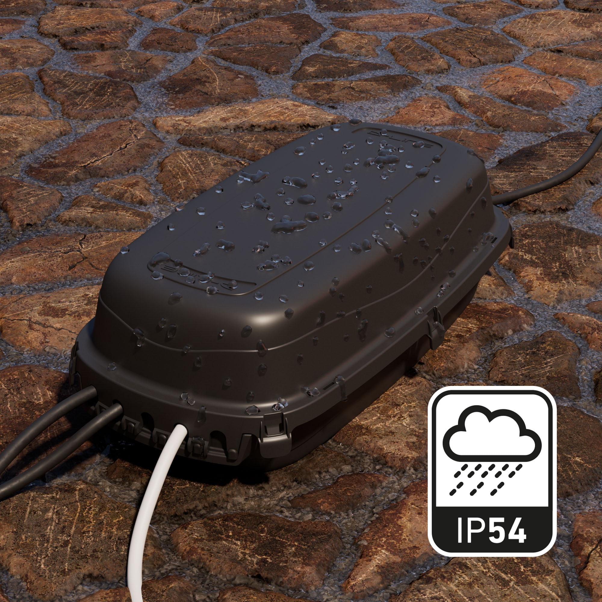 D-Line Outdoor Weatherproof Electrical Cable Box | Black