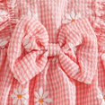 thumbnail image 3 of CAICJ98 Toddler Girls Ruffle Dress Floral Print Bow Knot Flowy Summer Beach Dress Toddler Clothes for Girls (Pink,12-18 Months), 3 of 5