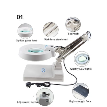 INTBUYING 10X Magnifier LED Lamp Light Magnifying White Glass Lens Desk INTBUYING 10X Magnifier LED Lamp Light Magnifying White Glass Lens Desk
