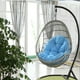 thumbnail image 2 of Silla columpio con soporte para interior y exterior, cesta colgante de mimbre para Patio, con soporte tipo C, con cojín y almohada Fivean  unisex, 2 of 2