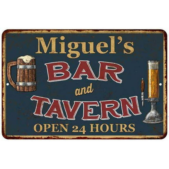 Miguel's Green Bar & Tavern Rustic Sign 8 x 12 High Gloss Metal 208120047425