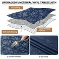 thumbnail image 4 of decorUhome Heavy Duty Vinyl Tablecloth, Waterproof Square Table Cloth, Wipeable Floral Dining Table Cover, Navy Blue, 54" x 54", 4 of 8