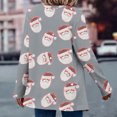 thumbnail image 6 of Ounisa Women's Open Front Cardigan Christmas Tree Snowman Snowflake Santa Claus Elkhorn Graphic Shirt with Pockets Long Sleeve Lightweight Coat, 6 of 7