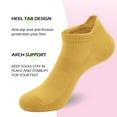 thumbnail image 2 of 8 Pairs Yellow Ankle Socks Women's Thin Athletic Running Low Cut No Show Sport Socks With Heel Tab, 2 of 7