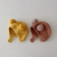 thumbnail image 3 of Eoperou Cute Winter Warm Kids Girl Boys Baby Hat Fleece Hat with Ball Decor Patchwork Color Ear Protection Hat Soft Newborn Bonnet Hat, 3 of 7