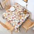 thumbnail image 2 of White Orange Baseball Gear Pattern Square Tablecloth,Waterproof Square Table Cover,Wipeable Spillproof Washable Table Cover for Home Kitchen Party Decor 60"x60"(152x152cm), 2 of 6