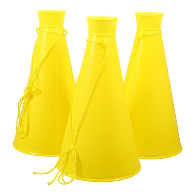Cheer Mégaphone Jaune ABS pour Hommes pour Activités Extérieures 3 Pcs 8.9*4.9*4.9 Po