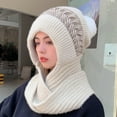 thumbnail image 2 of Beanies Hats Men, Baberdicy Women Winter Slouchy Knit Warm Hats Wool Cap Scarf Integrated Pullover Cap Cute Parent Child Knitted Hat Beanie, 2 of 4