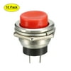 Uxcell 16mm Mounting Hole Red Momentary Push Button Switch SPST NO 10 Pack