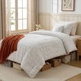 thumbnail image 5 of Regency Heights Waffle Weave Comforter Set with Throw Blanket, 4-Piece Textured Comforter for All Season, Twin/Twin XL Lightweight Waffle Bedding Set for Bed & Sofa Couch, White/Multi Color, 5 of 10