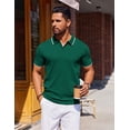 thumbnail image 3 of Polo COOFANDY Jersey de manga corta para hombre verde, 3 of 7