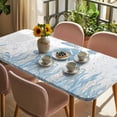 thumbnail image 3 of Coastal Trutle Table Cloths for 6 Foot Rectangle Tables, Nautical Summer Beach Ocean Coral Patio Waterproof Elastic Fitted Tablecloths, Washable Rectangular Table Cover for Camping, 3 of 8