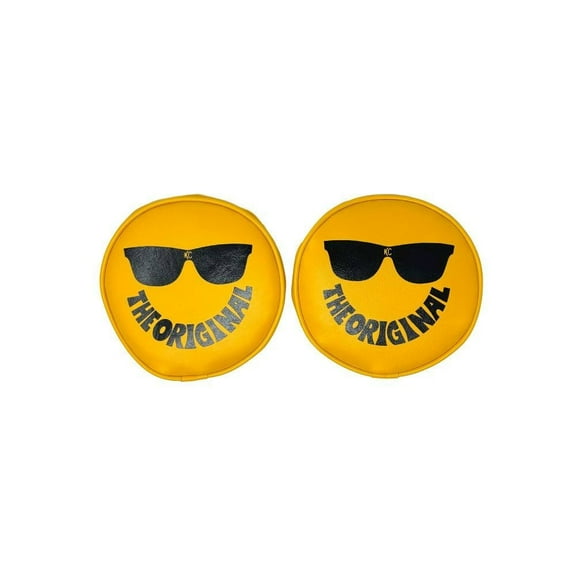 Kc Hilites Vinyl Cover 6in Round Yellow w/Smiley Sunglass