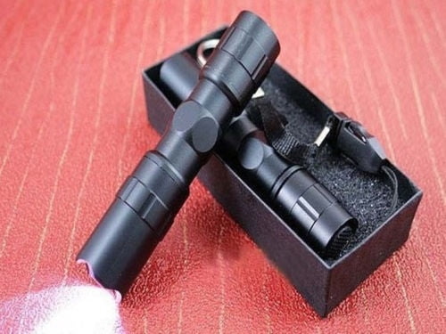 Black Color 3W Mini Flashlight Small Outdoor Flashlight Police LED 