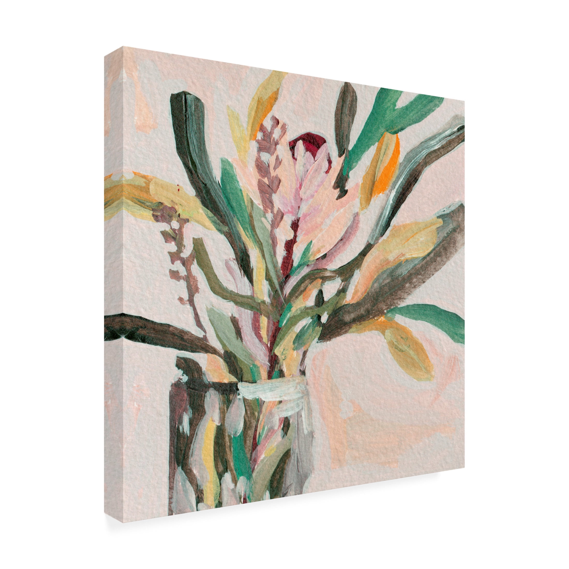 Canvas Wall Art - Melissa Wang 'Glass Bouquet IV' Wall Art for Living Room, Bedroom, or Office Décor by Trademark Fine Art - 14 x 14 Inches