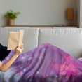 thumbnail image 3 of Abstract Soft Flannel Fleece Throw Blanket, Floral Dreamlike Composition with Romantic Lilies Little Dots Swirls, Cozy Plush for Indoor and Outdoor Use, 50" x 60", Violet Pink Pale Blue, by Ambesonne, 3 of 5