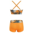 thumbnail image 5 of GEWSEY Women Two Piece Swimsuit with Boy Shorts - Modest Swimming Suits High Waisted Bathing Suits Bikini Set (Orange, XL), 5 of 9