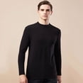 thumbnail image 5 of Camiseta de manga larga para hombre, otoño invierno 2023, camisetas abrigadas, camisa de color liso con parte inferior, cuello alto medio, camisetas casuales para hombre, polos, 5 of 5
